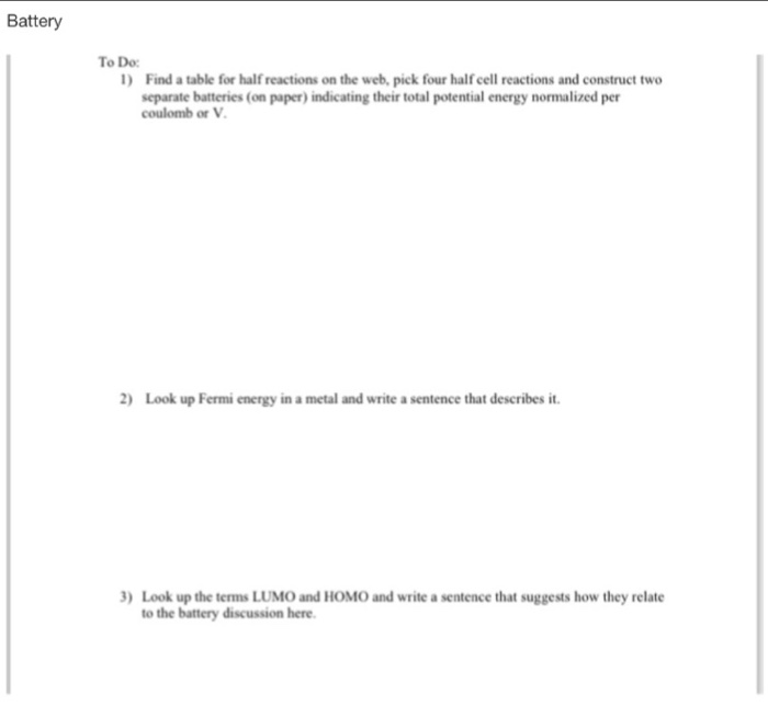 Solved Battery Please answer all questions