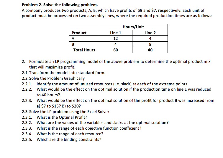 Solved A Company Produces Two Products, A, B, Which Have | Chegg.com