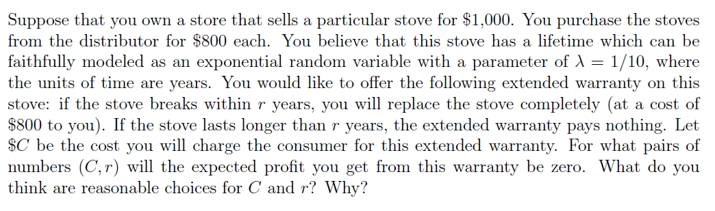 Suppose that you own a store that sells a particular | Chegg.com