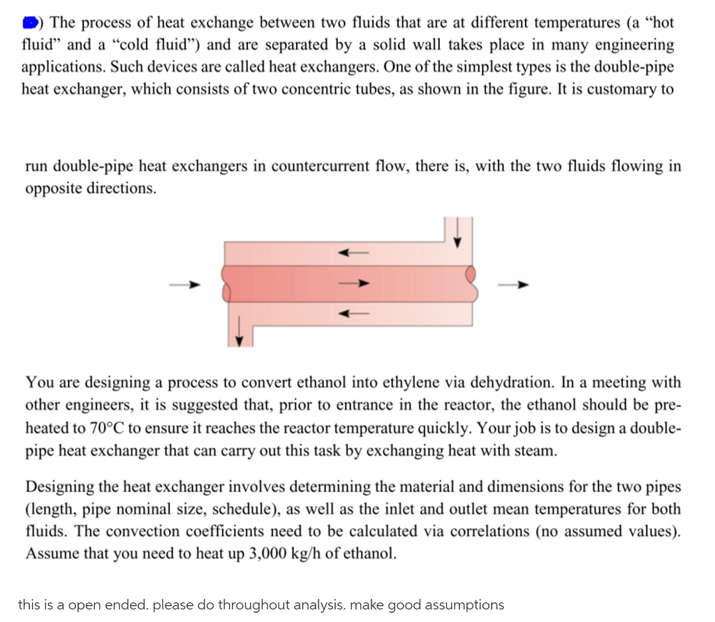 The process of heat exchange between two fluids that