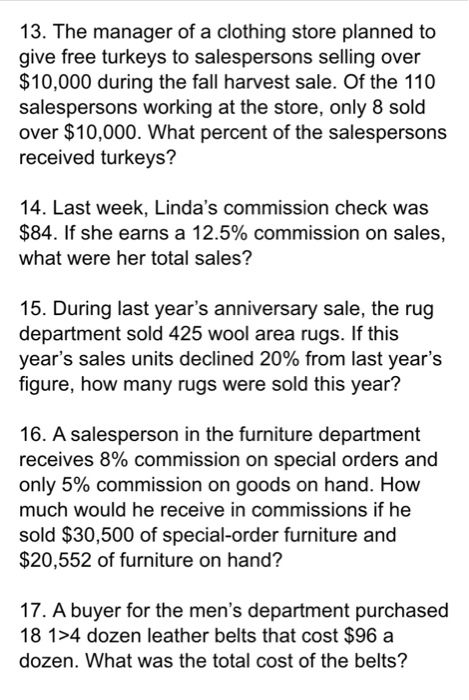 Solved This questions are from the merchandising mathematics