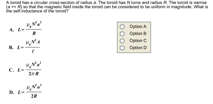 Solved A Toroid Has A Circular Cross Section Of Radius A Chegg Com