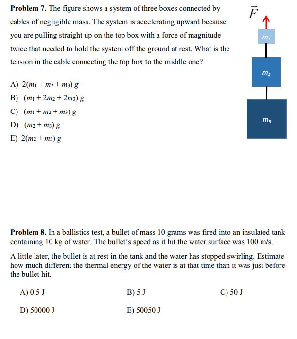 Solved Problem 7. The Figure Shows A System Of Three Boxes | Chegg.com