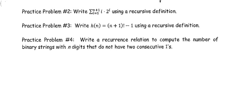 Solved Practice Problem #2: Write 1E-21 using a recursive | Chegg.com
