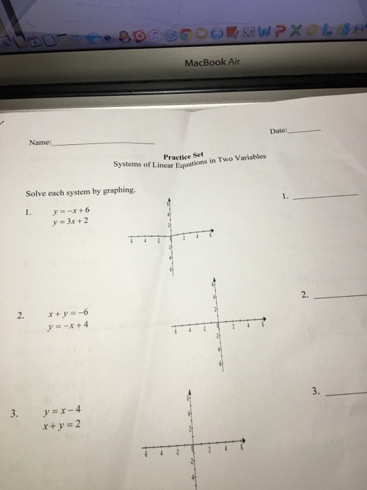 Solved Solve each system by graphing. y = -x + 6 y = 3x + | Chegg.com