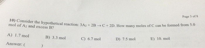 Solved Consider the hypothetical reaction: 3A_2 + 2B | Chegg.com