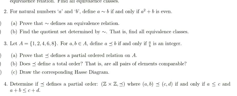 Solved Equivalence Relation. Find All Equivalence Classes. | Chegg.com