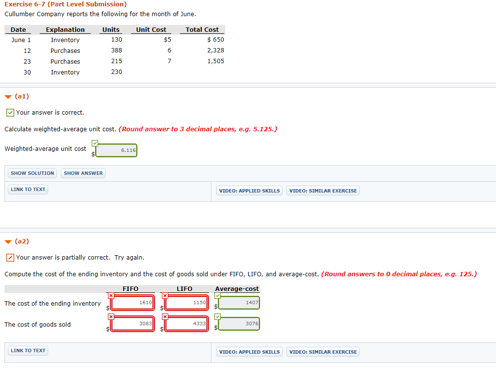 Solved Exercise 67 (Part Level Submission) Cullumber