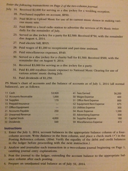 Solved I need help with continuing problem in chapter 2 pg | Chegg.com