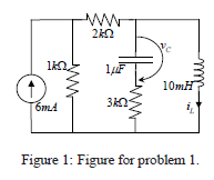 Solved The circuit in Figure 1 has reached its steady state | Chegg.com