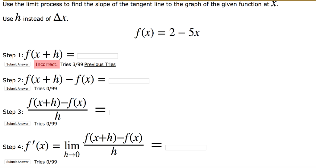 solved-use-the-limit-process-to-find-the-slope-of-the-chegg