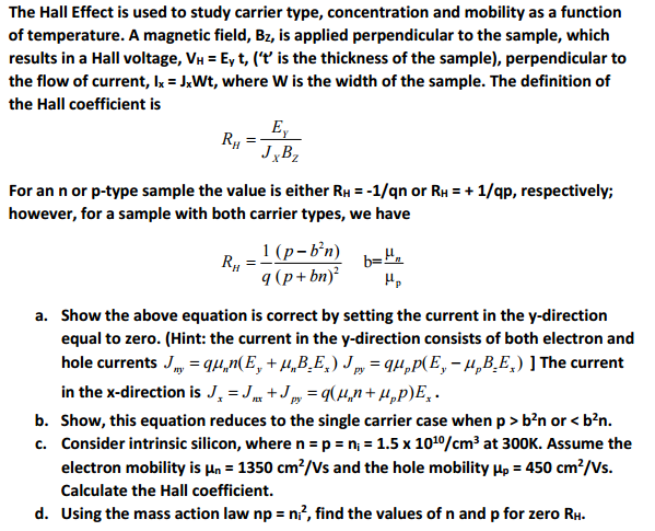 solved-the-hall-effect-is-used-to-study-carrier-type-chegg