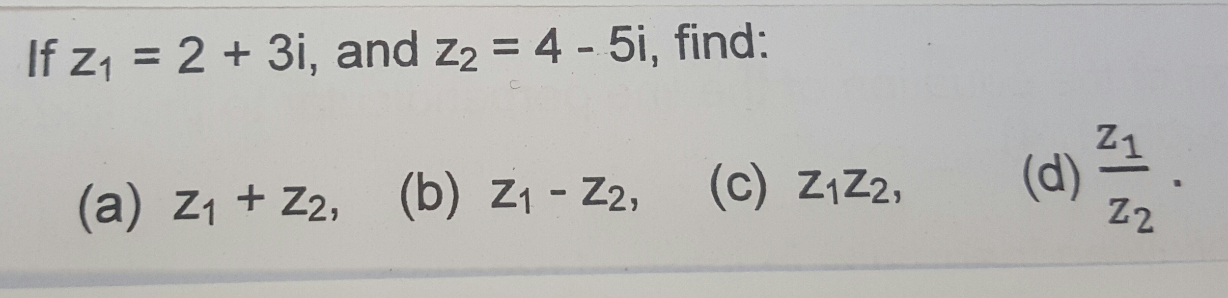 if z 5 find the value of 2 3 4 z