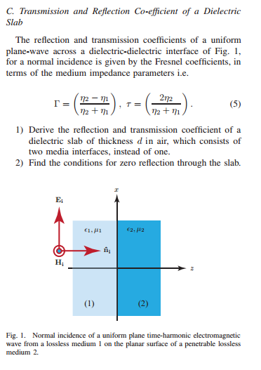Solved Transmission and Reflection Co-efficient of a | Chegg.com