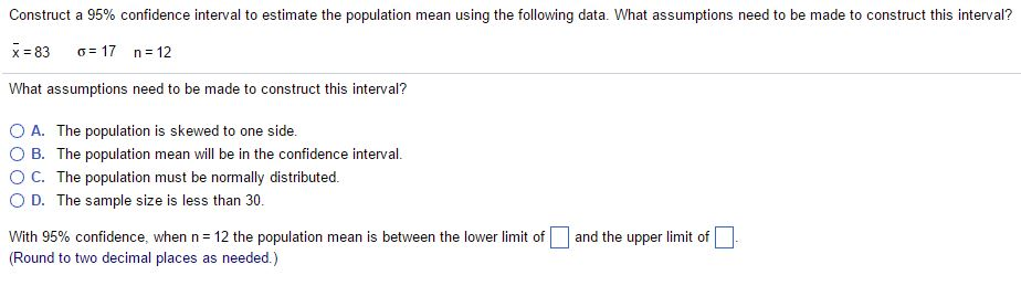 Solved Construct a 95% confidence interval to estimate the | Chegg.com