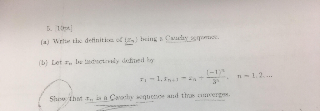 cauchy sequence definition