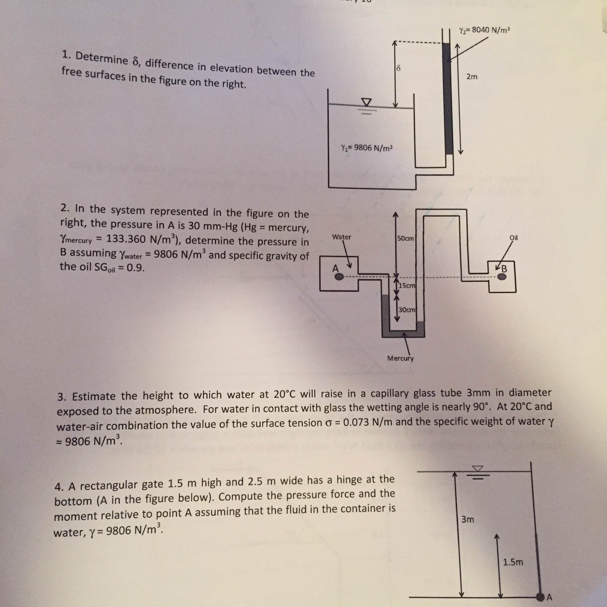 Determine delta, difference in elevation between the | Chegg.com
