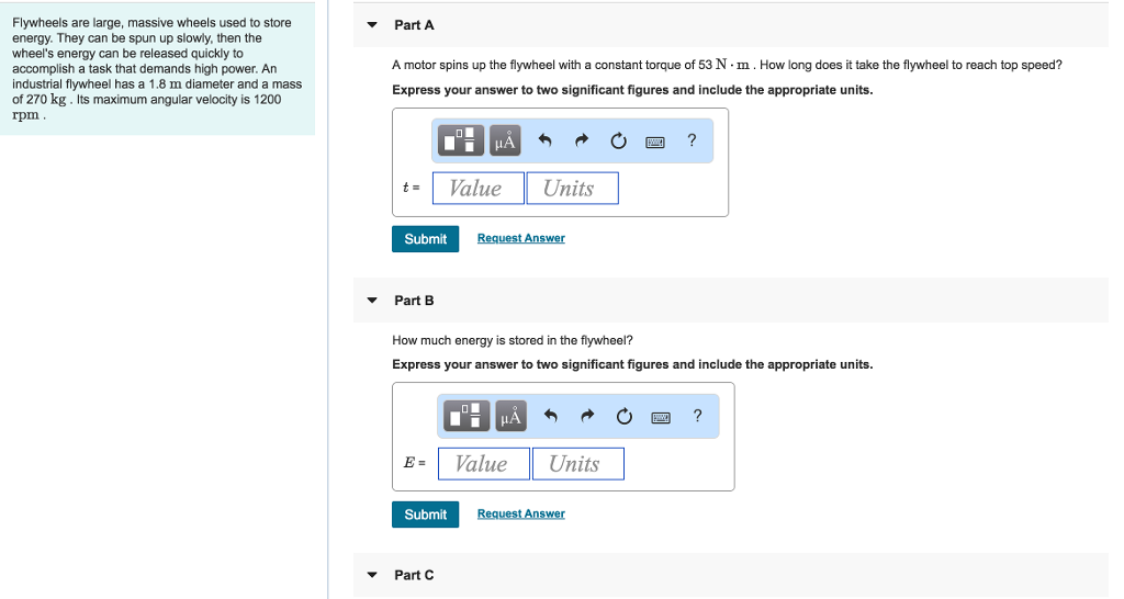 Solved Flywheels are large, massive wheels used to store