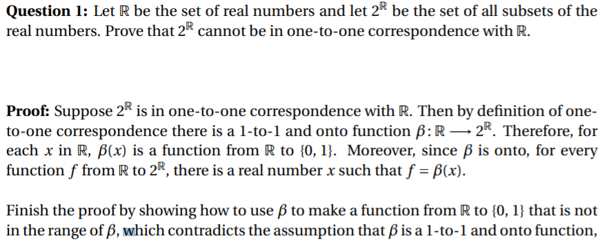 let r be the set of real numbers statement 1