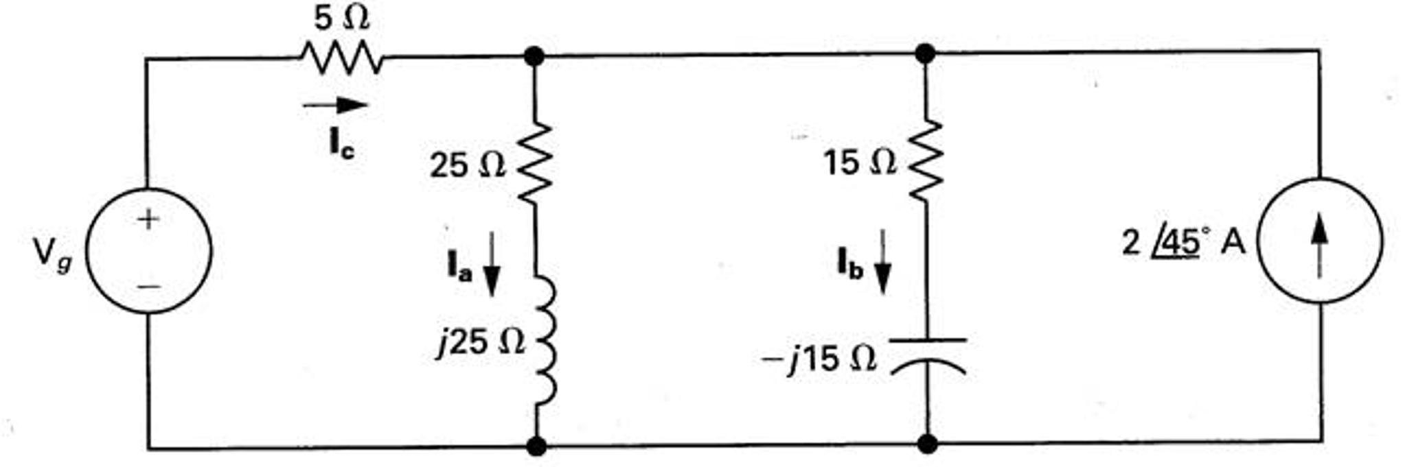 Solved P9.33_6ed Given the phasor current Ib = 5 at angle | Chegg.com