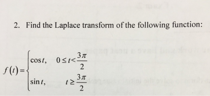 Solved Find the Laplace transform of the following function: | Chegg.com