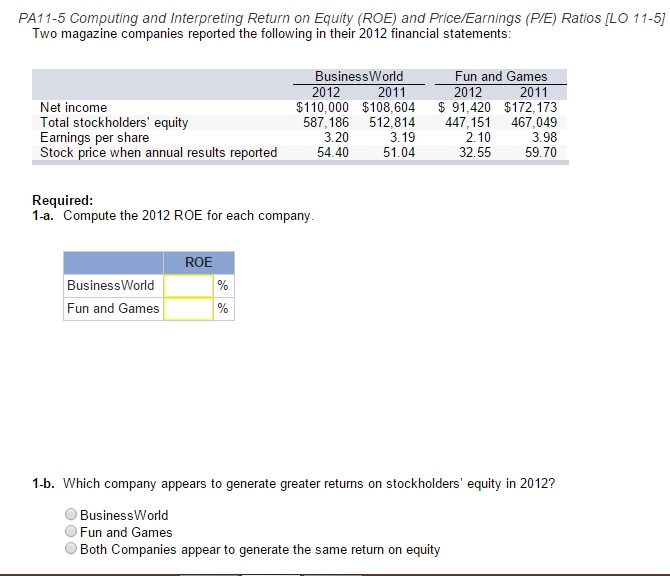 Solved 2 A Compute The 2012 P E Ratio For Each Company Chegg Solved 2 A Compute The 2012 P E Ratio For Each Company Chegg