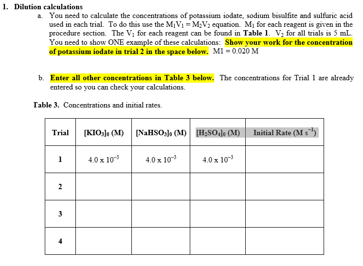 Solved: Dilution Calculations A. You Need To Calculate The... | Chegg.com