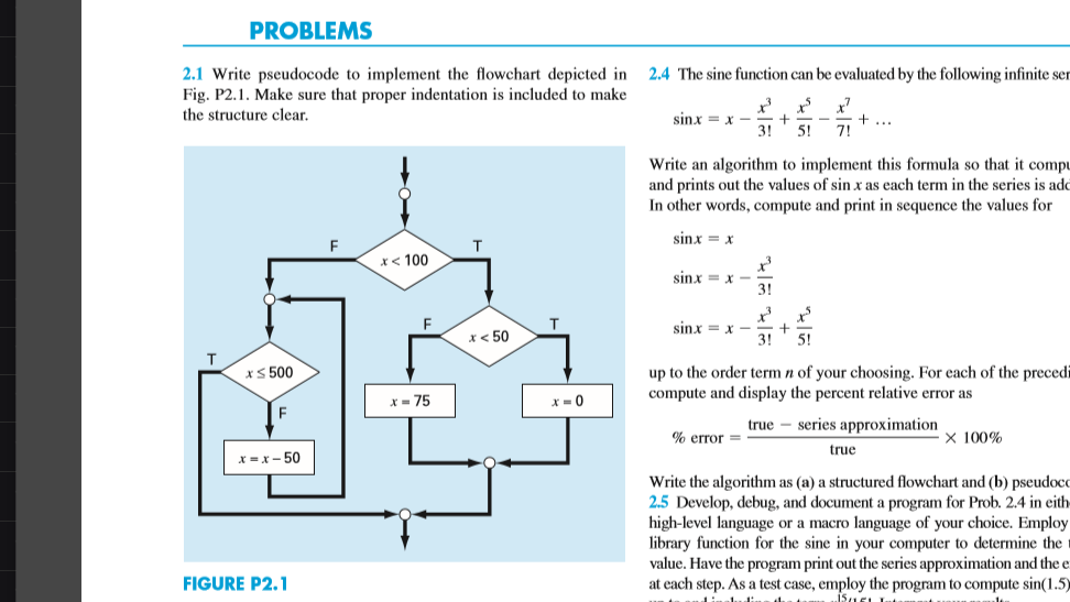 Solved Prolem 2.1 - Write pseducode for the chart. Second | Chegg.com
