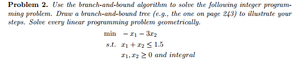 Solved Use The Branch-and-bound Algorithm To Solve The | Chegg.com