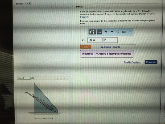 Solved Problem 13.93 Part A If arm OA rotates with a