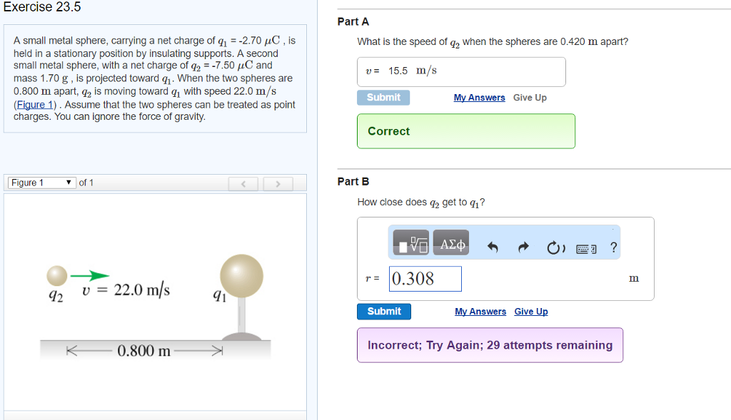 Solved A small metal sphere, carrying a net charge of q_1 =