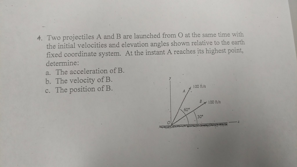 Solved Two Projectiles A And B Are Launched From O At The | Chegg.com