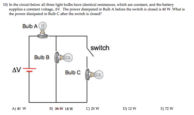 Solved In the circuit below all three light bulbs have | Chegg.com