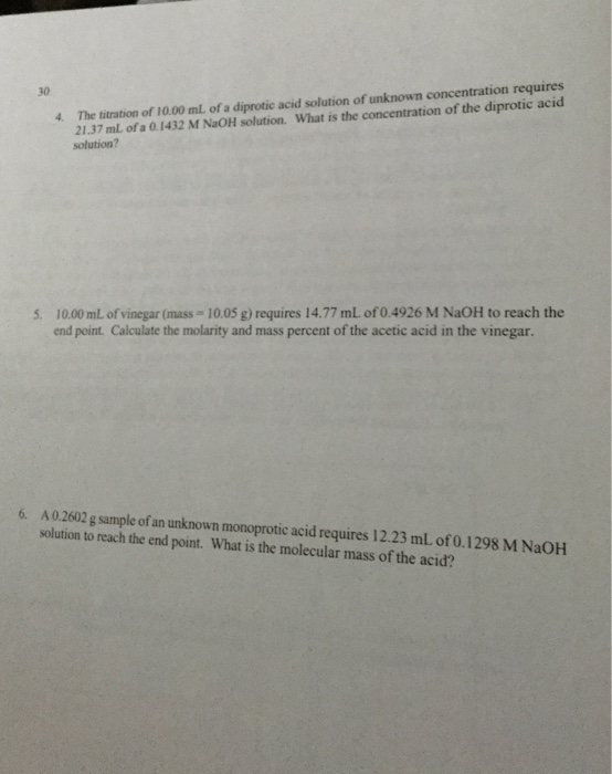 Solved The Titration Of 10 00 Ml Of A Diprotic Acid Solution