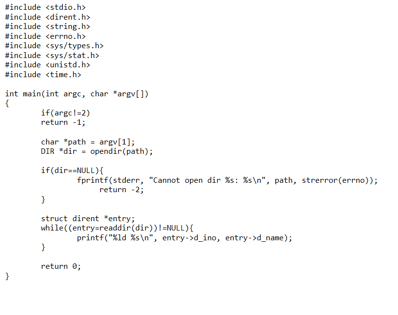 Solved Task 3 (25 points) Modify myls.c so it print out | Chegg.com