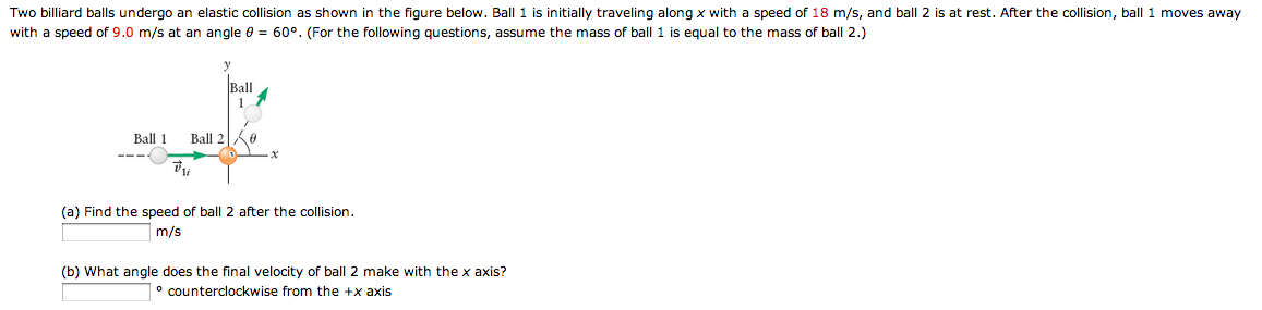 Solved Two balls undergo an elastic collision as shown in | Chegg.com