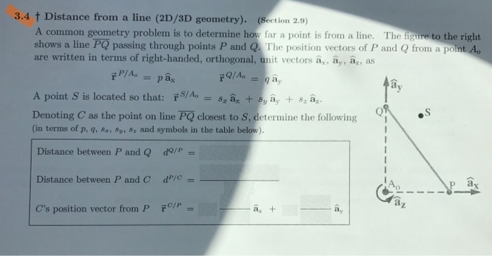 Solved A common geometry problem is to determine how far a | Chegg.com