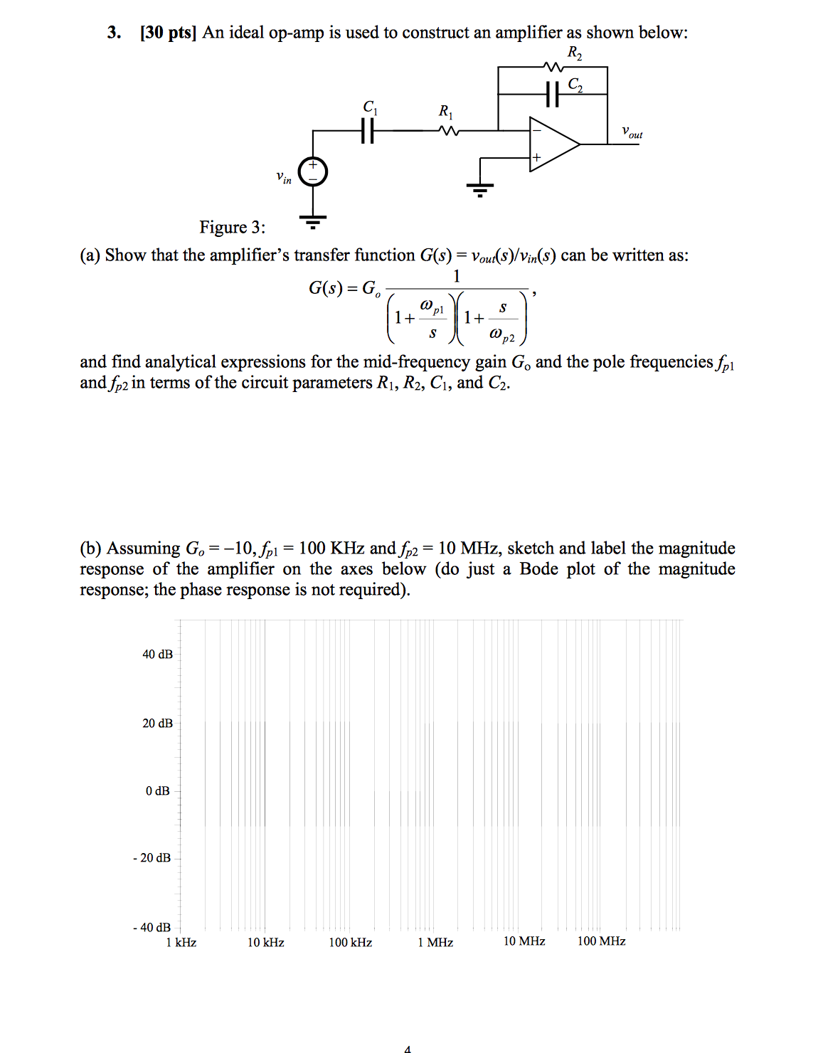 Solved An ideal opamp is used to construct an amplifier as