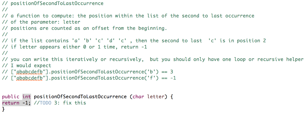 Solved /7 positionOfSecondTolastoccurrence // a function to | Chegg.com