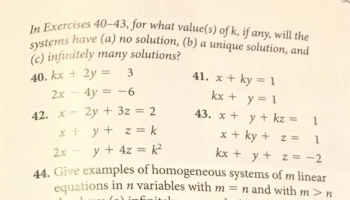kx y 2 6x 2y 3 infinite solution