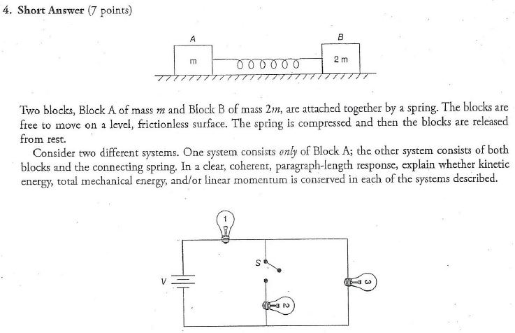 Solved Two Blocks, Block A Of Mass M And Block B Of Mass | Chegg.com