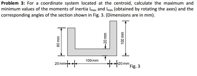 Solved For a coordinate system located at the centroid, | Chegg.com