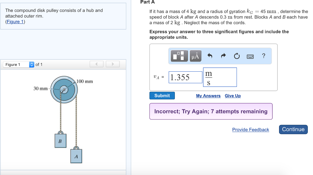 Solved The compound disk pulley consists of a hub and | Chegg.com