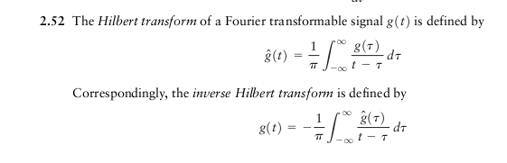 Solved 2.52 The Hilbert transform of a Fourier transformable | Chegg.com