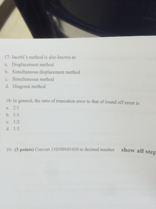 Solved Question 1-a- Choose the correct answer (from 1-18 | Chegg.com