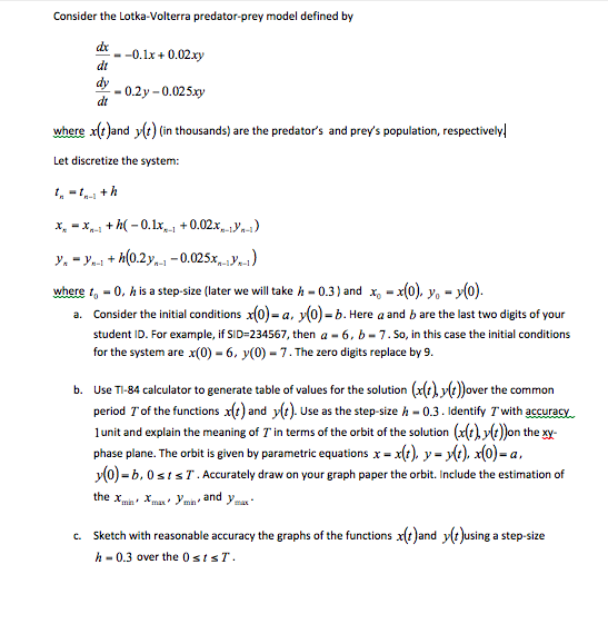 Solved Consider The Lotka-volterra Predator-prey Model 