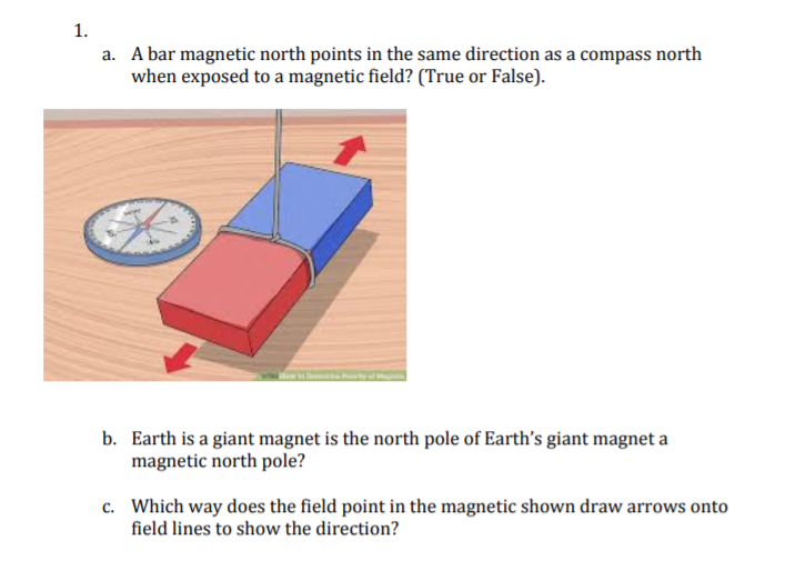 Solved 1. A bar north points in the same direction