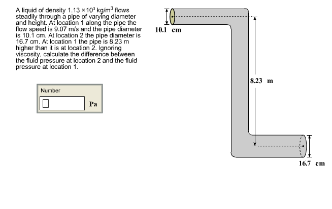 solved-a-liquid-of-density-1-13-103-kg-m3-flows-steadily-chegg