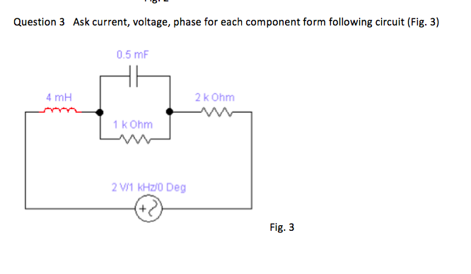 Solved Ask current, voltage, phase for each component form | Chegg.com