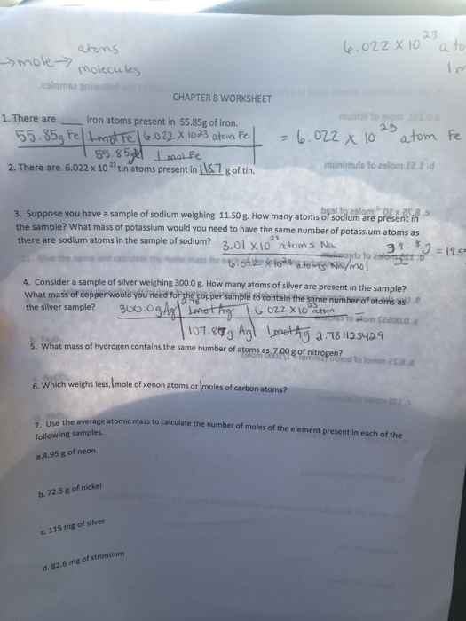 Solved There are iron atoms present in 55.85g of iron. Chegg